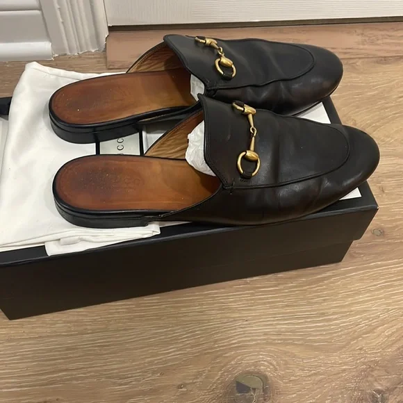 Princetown leather slipper Mules in black size 37.5 - Picture 6 of 8